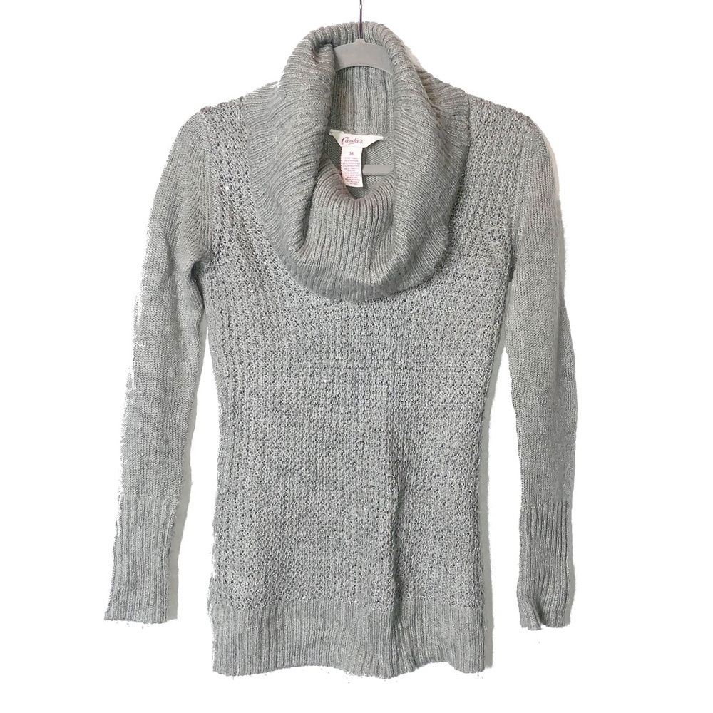 Candie’s | Gray/Silver Cowl-Neck Sweater | M